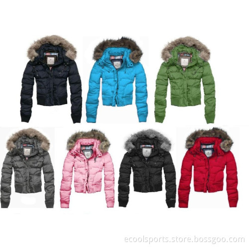 Warm Thick Big Fur Collar Down Jacket Outer Wear Winter